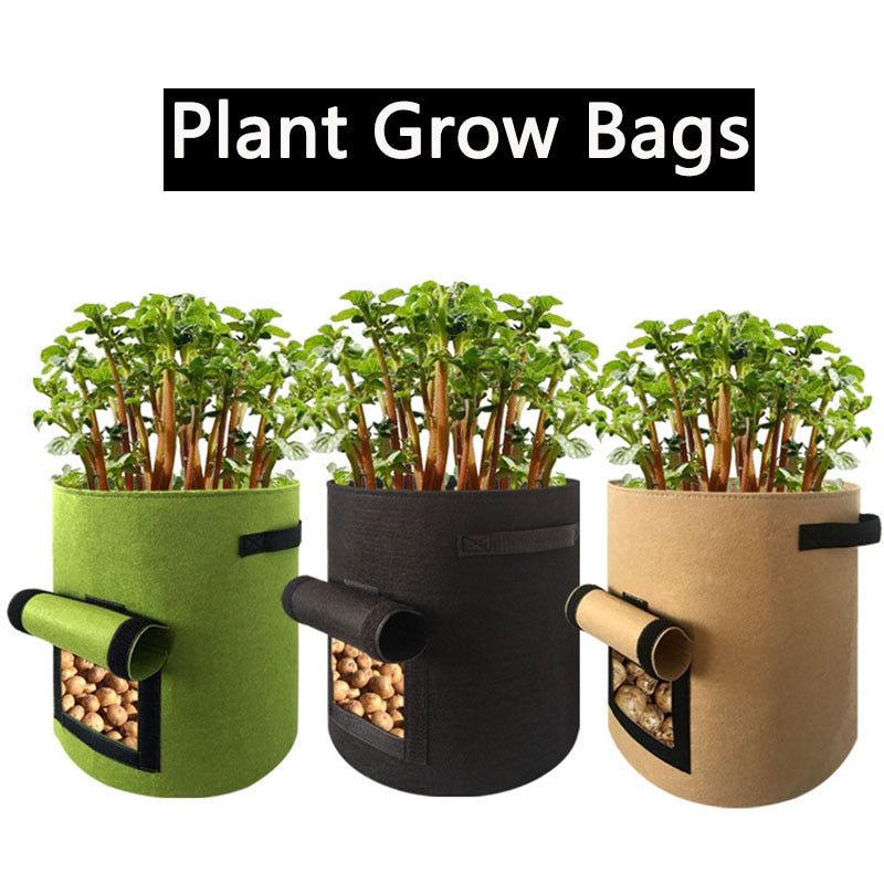 Potato Pot Plant Grow Bags Jardin  Planting Bag Home Garden Fruit  Fabric Plants Growing Moisturizing 4/7/10 Gallon