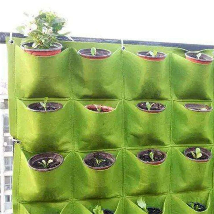 Green Pockets Growing Planter Bags Vertical Vegetable Garden Living Room Garden Bag Seedling Wall Hanging Plant Growing Bags