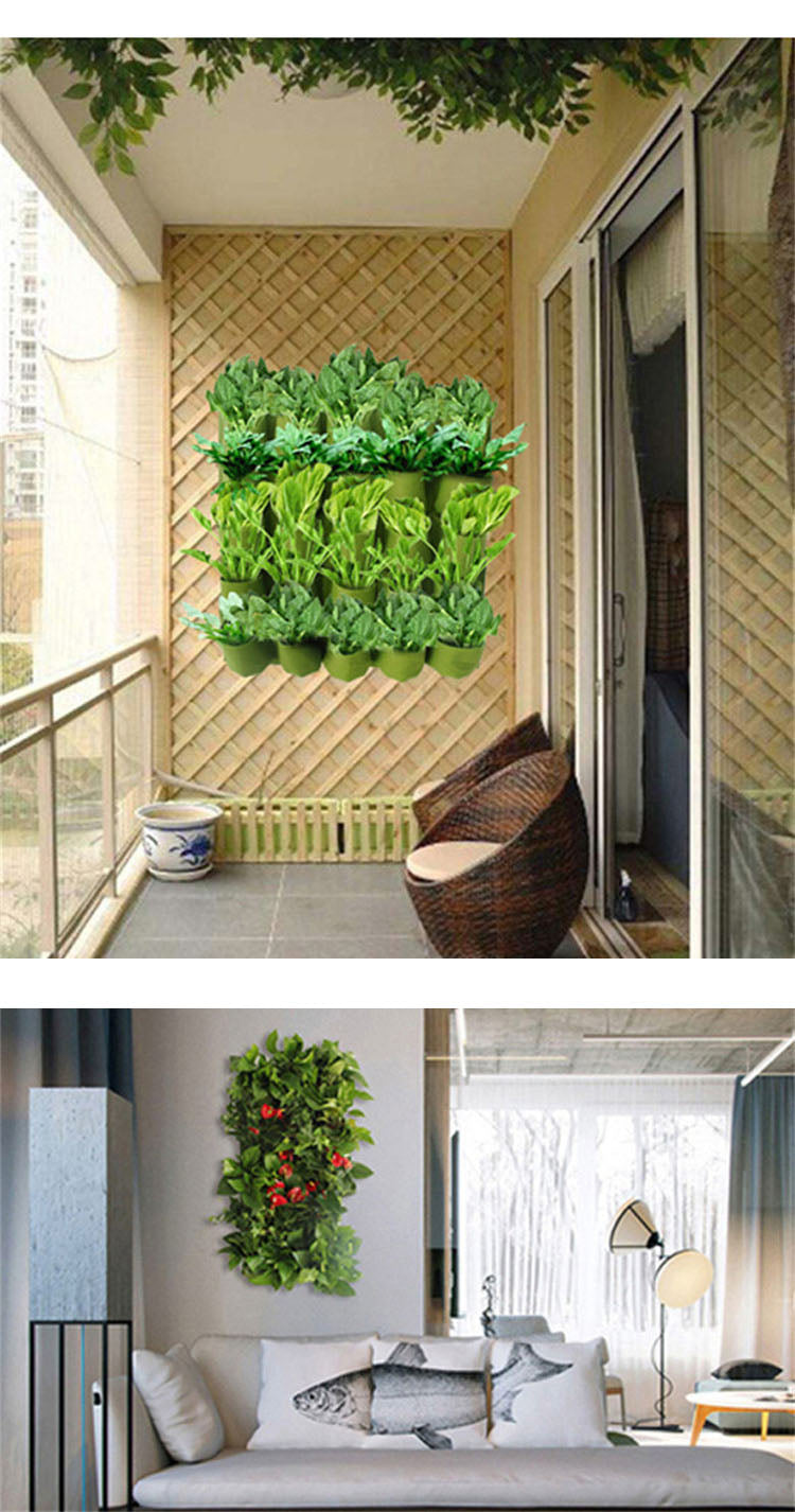 Green Pockets Growing Planter Bags Vertical Vegetable Garden Living Room Garden Bag Seedling Wall Hanging Plant Growing Bags